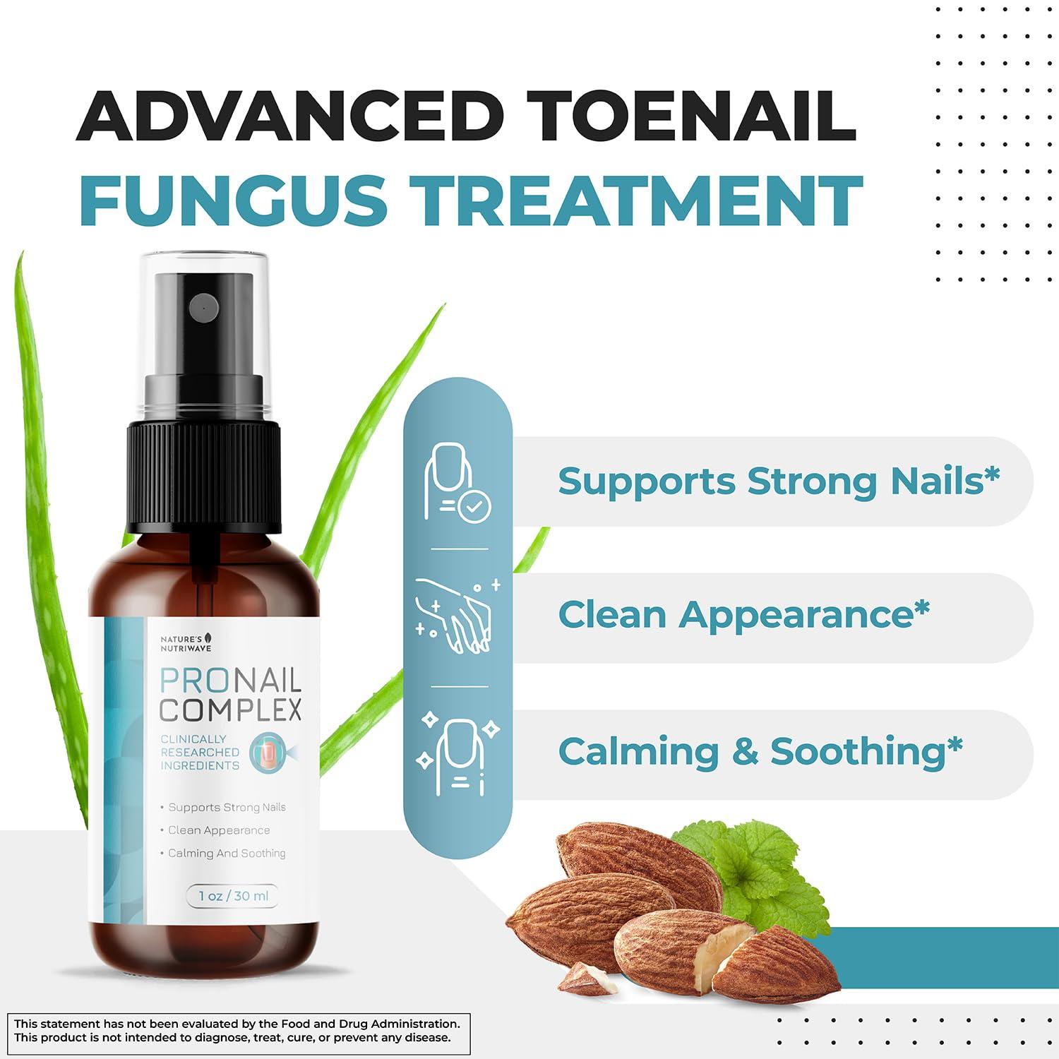 Natures NutriWave Pronail Complex Spray - ORIGINAL FORMULA Toenail Treatment Extra Strength, Restores Appearance of Discolored/Damaged Nails, Toe and Fingernail Repair - 100% Natural Ingredients - 3 Month Supply