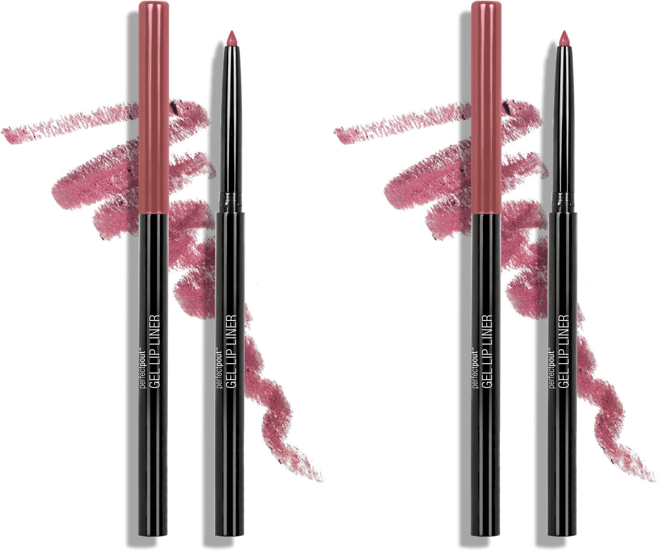 wet n wild wet n wild Lip Liner Perfect Pout Matte Retractable Gel Lip Liner Pencil, Purple Lay Down the Mauves (Pack of 2)