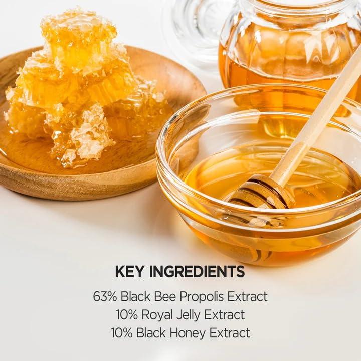 SKIN FOOD since 1957 SKINFOOD Royal Honey Propolis Enrich Essence - 63% Black Bee Propolis & 10% Royal Jelly Extract Face Serum - Propolis Serum for Skin, Valentine Day Gift - 1.69 Fl. Oz. (50mL)
