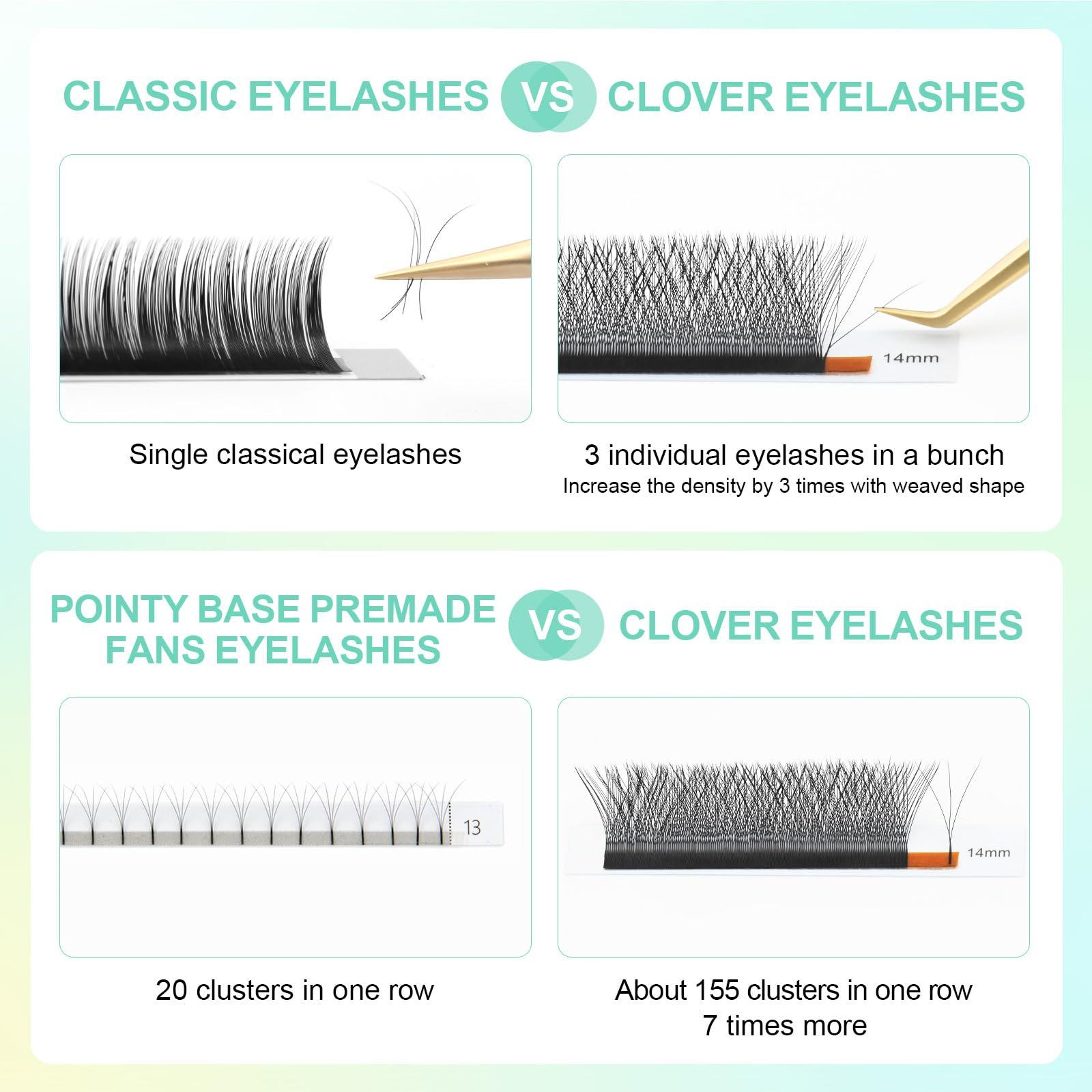 NAGARAKU NAGARAKU 3D W Shape Eyelash Extension 5 Trays in 1 pack Volume 0.07mm C curl 9/10/11/12/13mm Premade Fans Faux Mink Matte Black Cluster Easy Fanning False Lashes