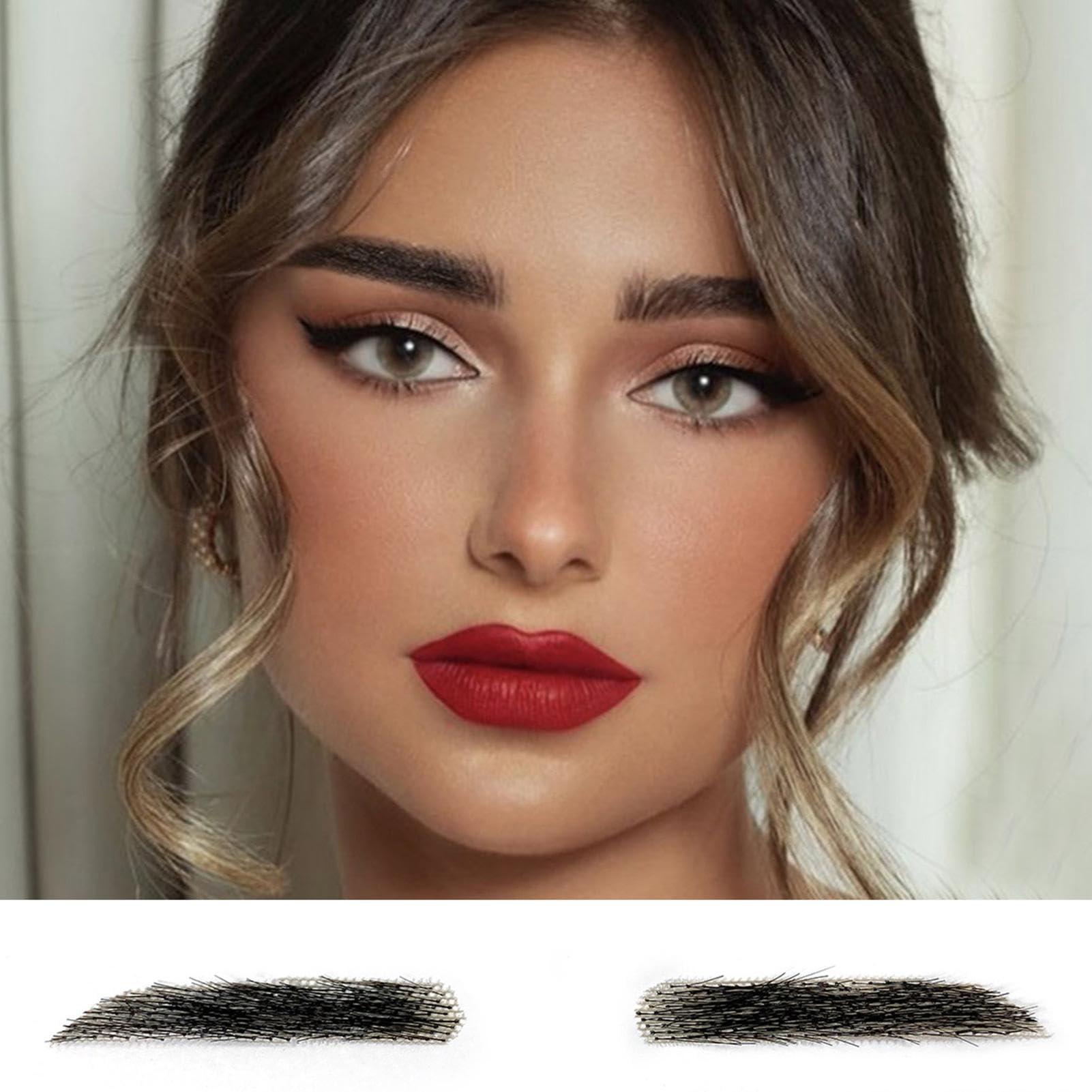 Generic False Eyebrows Human Hair - Real Hair Eye Brows | Waterproof Sticker - Long Lasting - Natural Looking Fake Eyebrow | Fake Eyebrows Hair Extensions | Eyebrows For Eyebrow Grooming Shaping