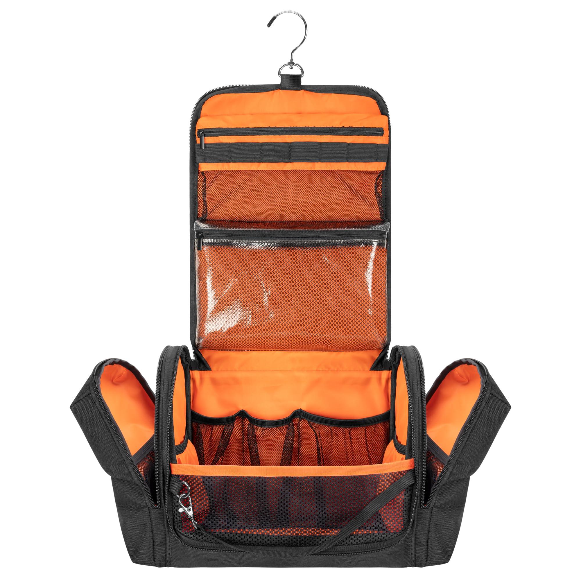 Prokva Prokva Tactical Toiletry Travel Bag for Men, Hanging Dopp Kit Hygiene Bag Shower Organizer with Hook for Toiletries and Shaving Care, Black (Empty Bag)