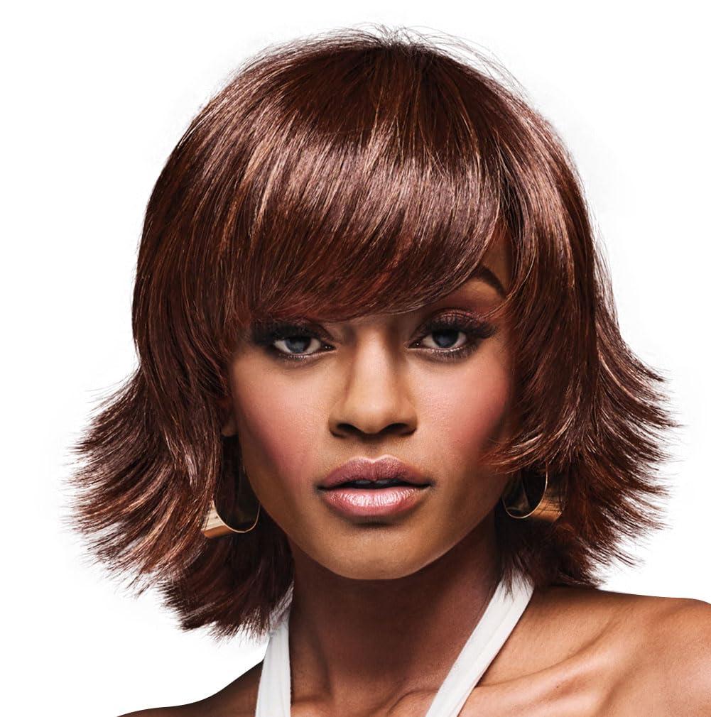 Hairuwear Hairuwear Kim Kimble Chloe Mid-Length Textured Shag Wig, Average Cap, MC30 130SS Cherry Cola