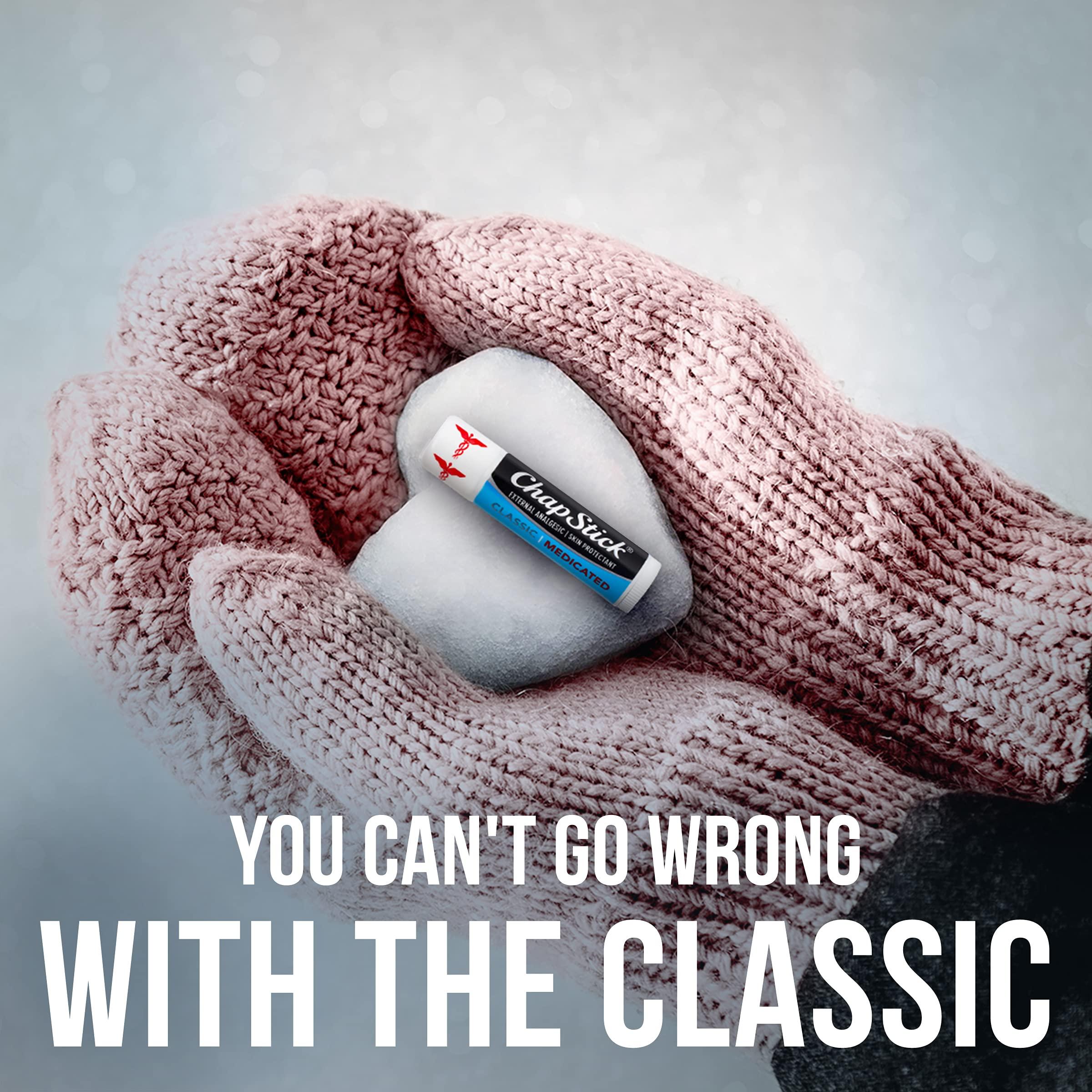 ChapStick ChapStick Classic Medicated Lip Balm Tubes, Chapped Lips Treatment and Skin Protectant - 0.15 Oz (Pack of 2)