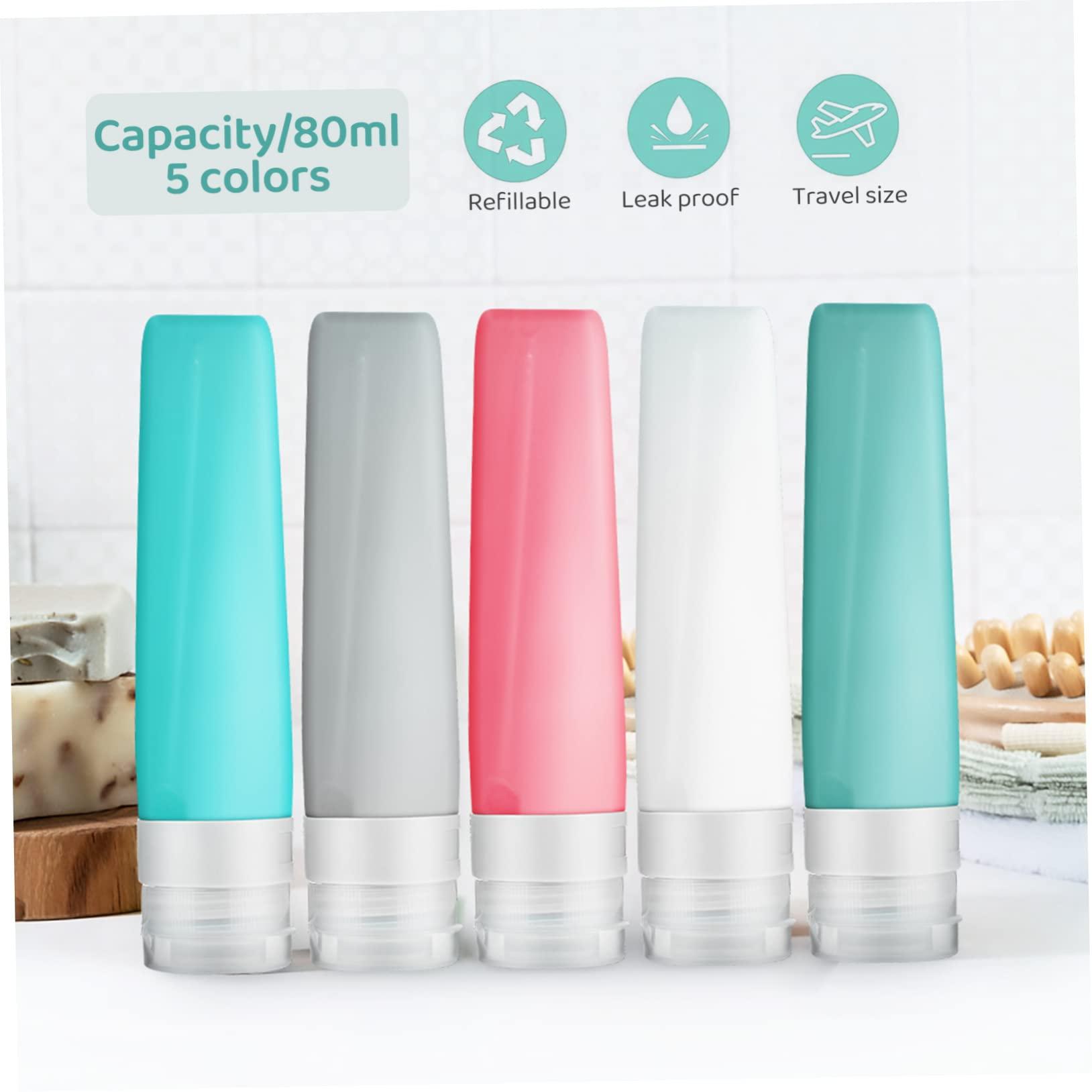 FOMIYES FOMIYES Refill Shampoo Bottles Set 5Pcs Silicone Travel Containers Wide Opening Design