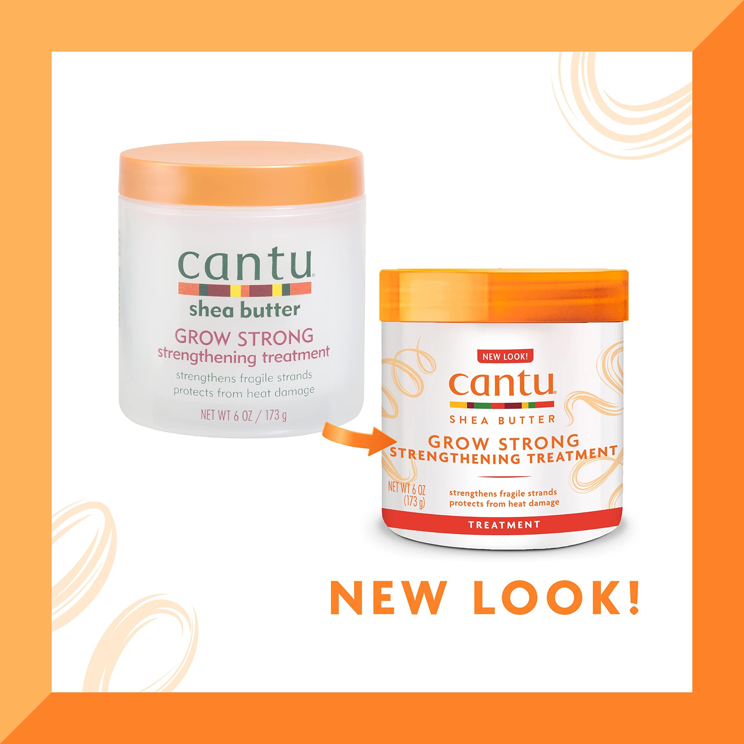 Cantu Cantu Coconut Curling Cream with Shea Butter for Natural Hair, 12 oz & Grow Strong Strengthening Treatment with Shea Butter, 6 oz & Leave-In Conditioning Repair Cream with Argan Oil, 16 oz