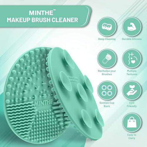 MINTHE MINTHE Makeup Brush Cleaner Mat | 2 Pack | Silicone Makeup Brush Cleaning Mat, Make Up Brush Cleaner Pad, Makeup Brush Mat Cleaner, Makeup Cleaner, Make Up Brushes Cleaning