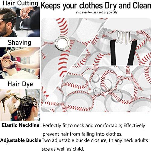 visesunny visesunny Barber Cape Baseball Cartoon 3D Pattern Polyester Hair Cutting Salon Cape Apron Anti-Static Haircut Shaving Cloth Beard Shaving Bib Hairdressing Cape