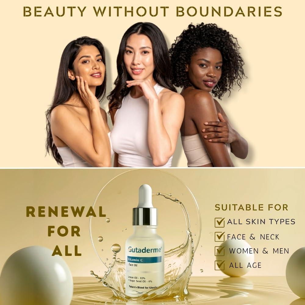Gutaderme Gutaderme Vitamin C Face Oil- Hydration, Radiance, Hyperpigmentation, Blemishes, Skin Texture & radiance, 30ml/f1 oz