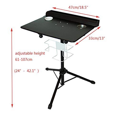 DNYSYSJ Mobile Tattoo Workstation Stand, 61-107cm Height Adjustable Tattoo Display Stand Large Tattoo Tray Salon Instrument Tattoo Table Paint Table