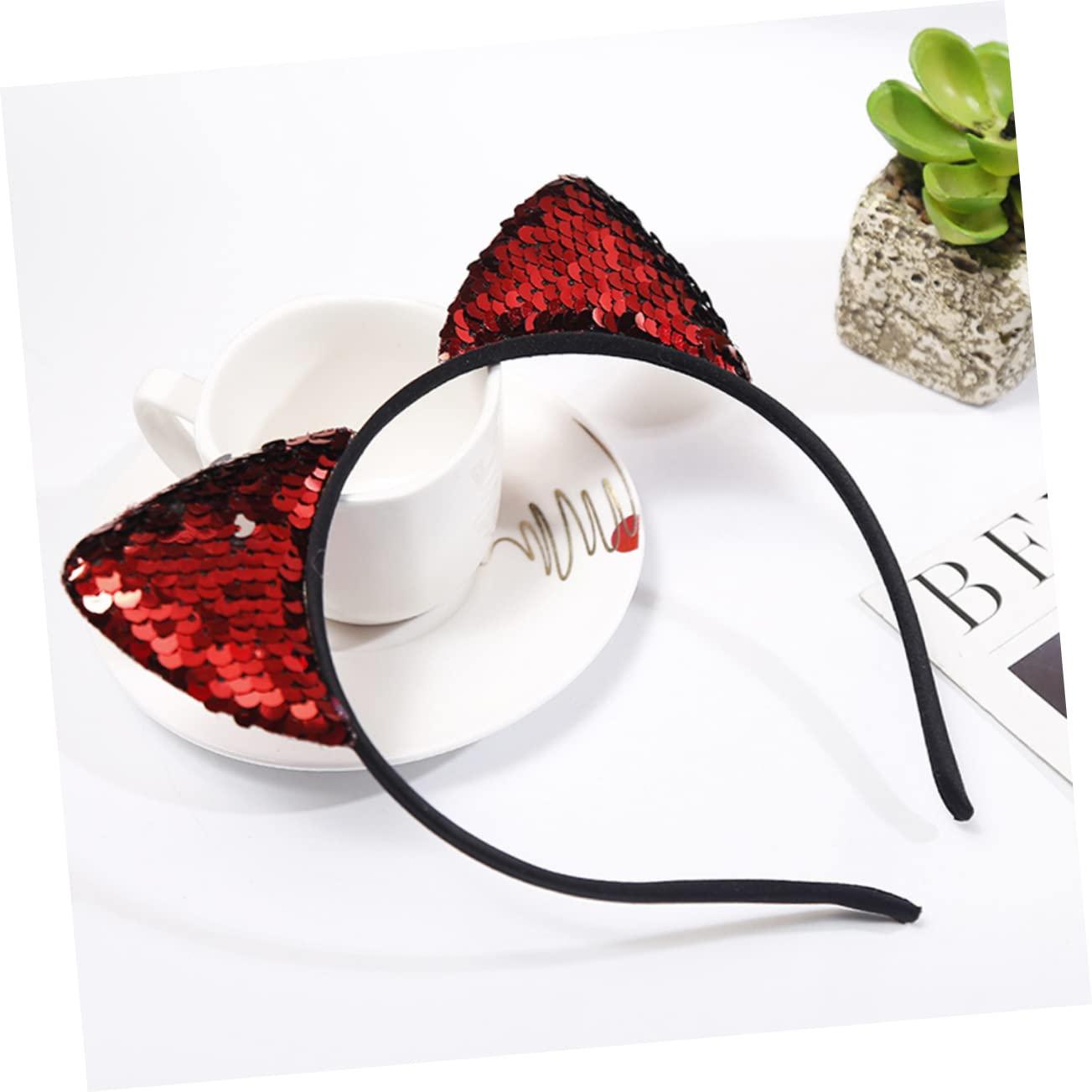 Ipetboom Ipetboom Cat Ears Headband Women's Hair Band Glittery Metal Hoops for Parties Daily Wear