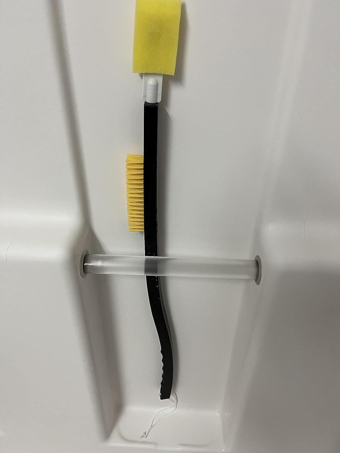 KJL Emporium KJL Emporium-Foot Brush with Long Handle for Shower-Toe Brush Cleaner and Scrubber with 4 Sponge Replacements-Foot Brush,Foot Scrubber Brush, Foot & Toe Brush with a Long Handle for Shower