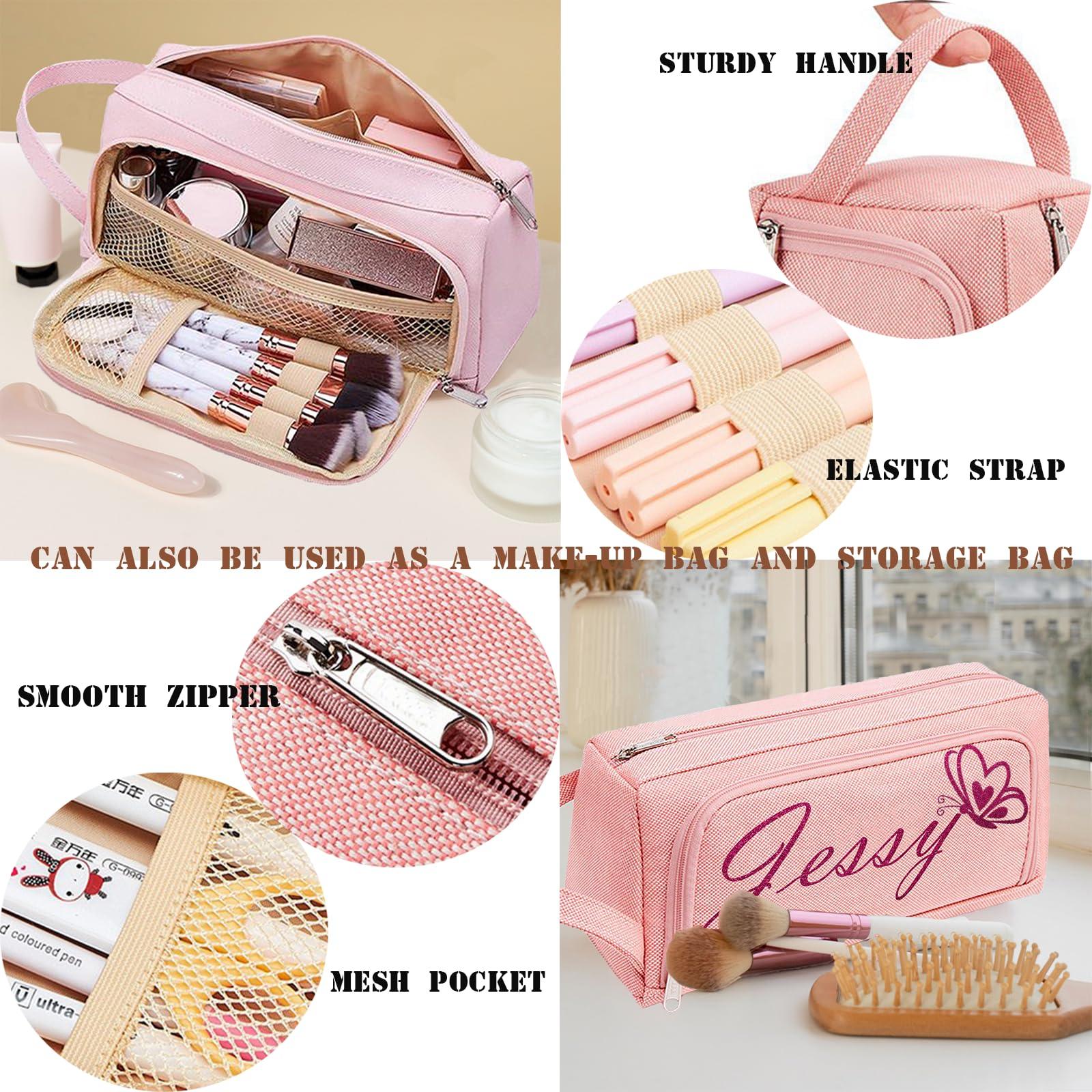 jcyif jcyif Personalized Pencil Case Custom Pencil Case with Name Big Capacity Cosmetic Bag for Gift Travel Essentials Toiletry Bag for Women Man Pencil Box for Colleague Blue