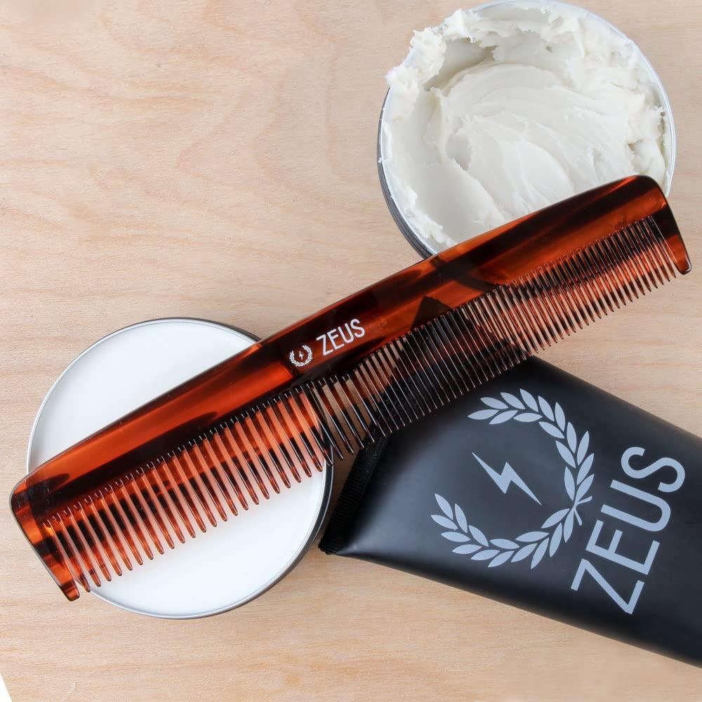 ZEUS ZEUS Beard & Mustache Comb for Men, Handmade Saw-Cut Hair Comb for Untangling & Styling Beard (Traditional) V11