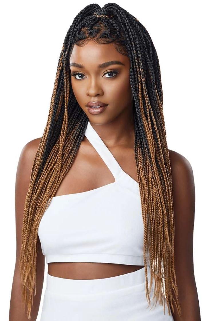 Outre Outre 13x4 Lace Frontal Wig Pre Braided Knotless Box Braids KNOTLESS TRIANGLE PART BRAIDS (DR1B/2T3027)