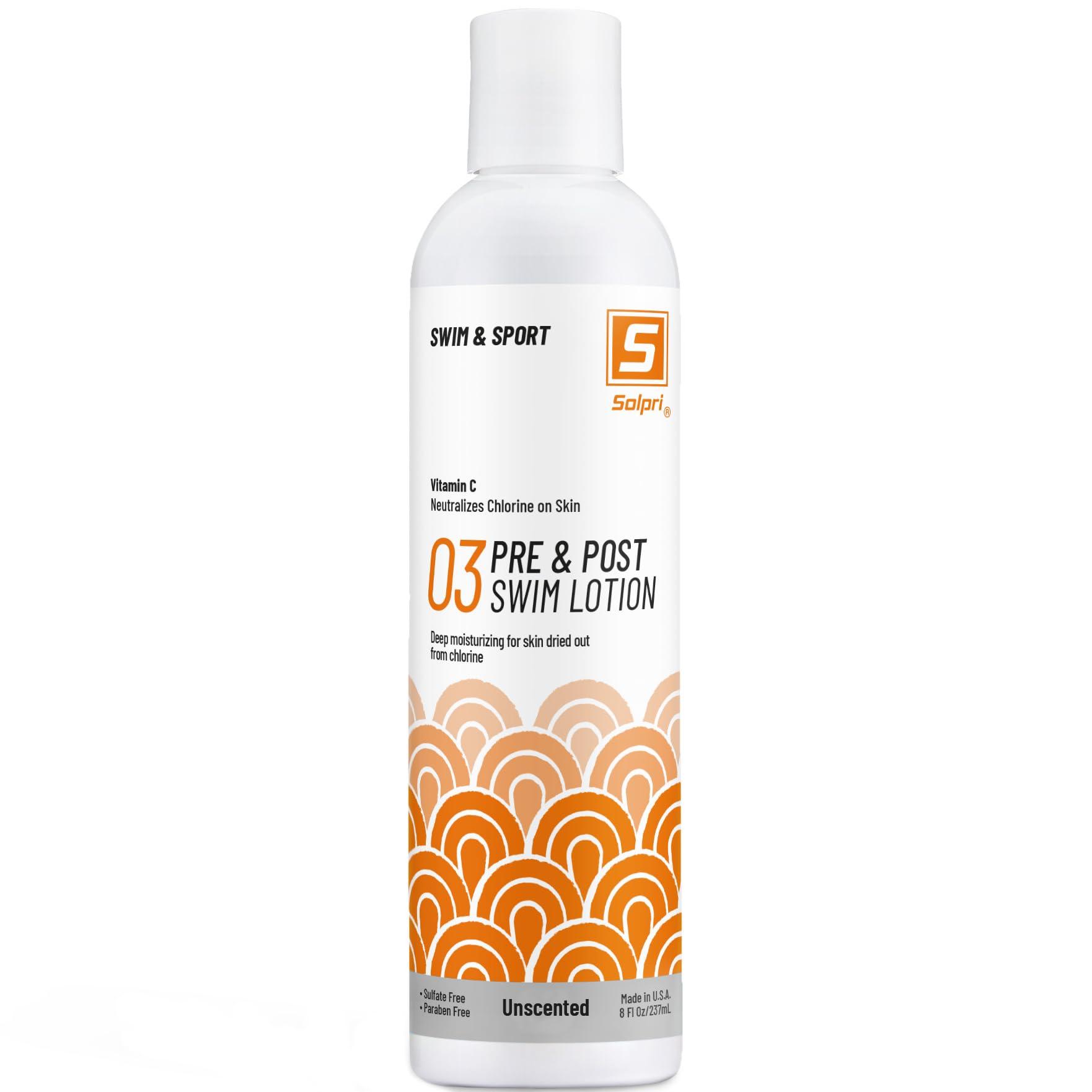 Solpri Solpri Pre and After Swim Lotion with Vitamin C 8 Fl Oz - Pre Swim Chlorine Skin Protection, Pre Swim Lotion for Chlorine (8 Fluid Ounce, Unscented)