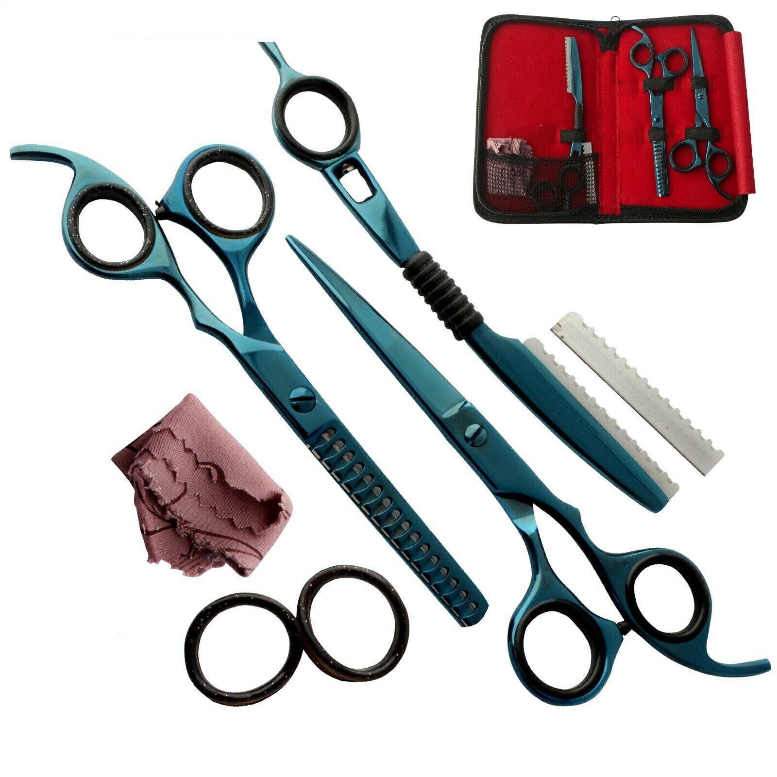 SUNNLL 5.5 inch Hair Cutting Scissors thinning Shears kit Stainless Steel Barber Scissors Set for Hairdresser Haircut Hairdressing