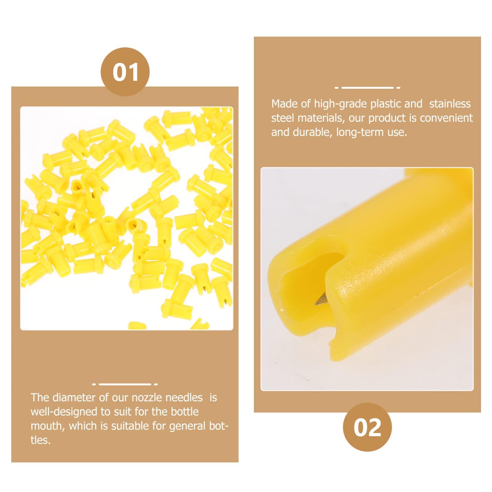 Beaupretty Beaupretty 4sets Needle Nose Lash Glue Bottle Blocking Needle Glue Bottle Pin Replacement Head Portable 100pcs*4