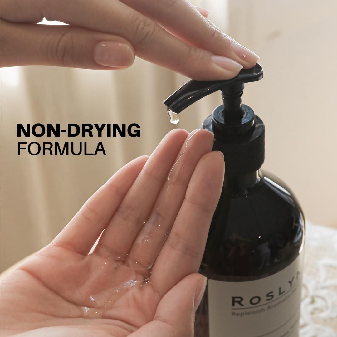 ROSLYN ROSLYN Aromatic Hand Wash, Scented Liquid Hand Soap, Pack of 1, 16.9 fl oz, Hinoki, 100% Vegan