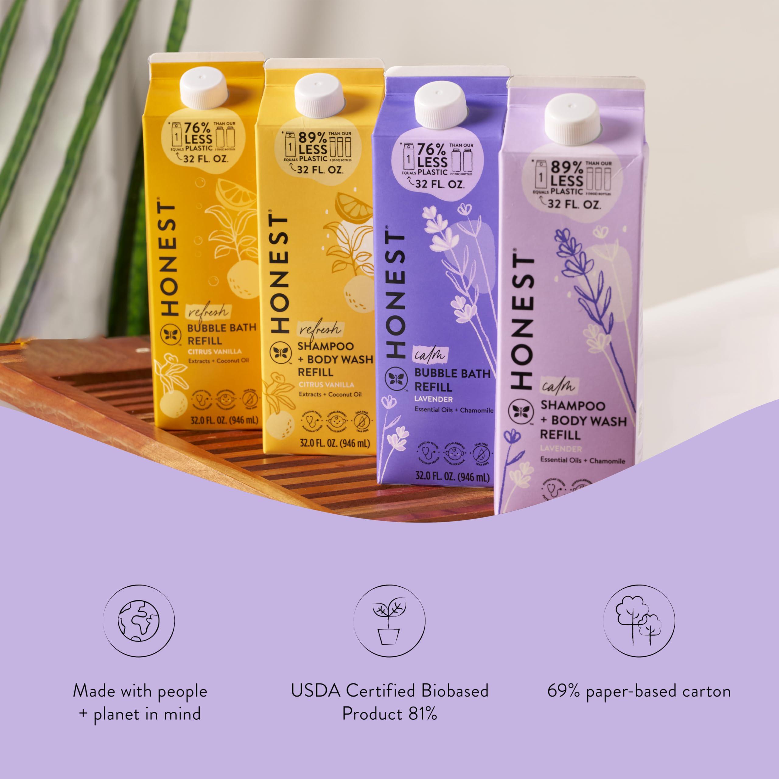 The Honest Company The Honest Company 2-in-1 Cleansing Shampoo + Body Wash Refill Carton | Gentle for Baby | Naturally Derived, Tear-Free, Hypoallergenic | Lavender Calm, 32 fl oz