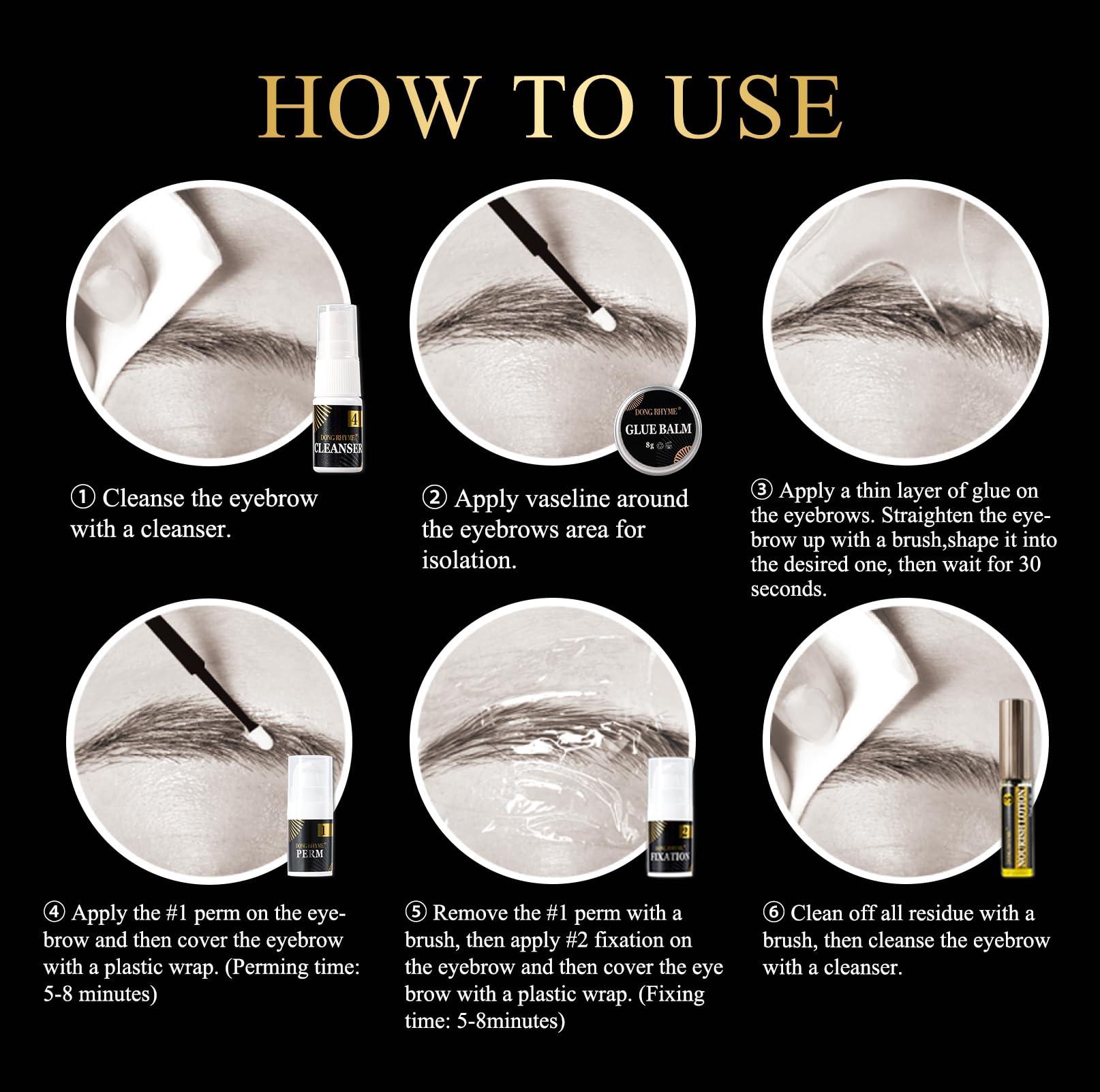 DONG RHYME DONG RHYME Brow Lamination Kit, Professional Eyebrow Lamination Kit, Semi-Permanent Brow Lift Kit, Long Lasting 6-8 Weeks Bushy & Full Brows Easy to Use Eyebrow Lift Kit at Home DIY