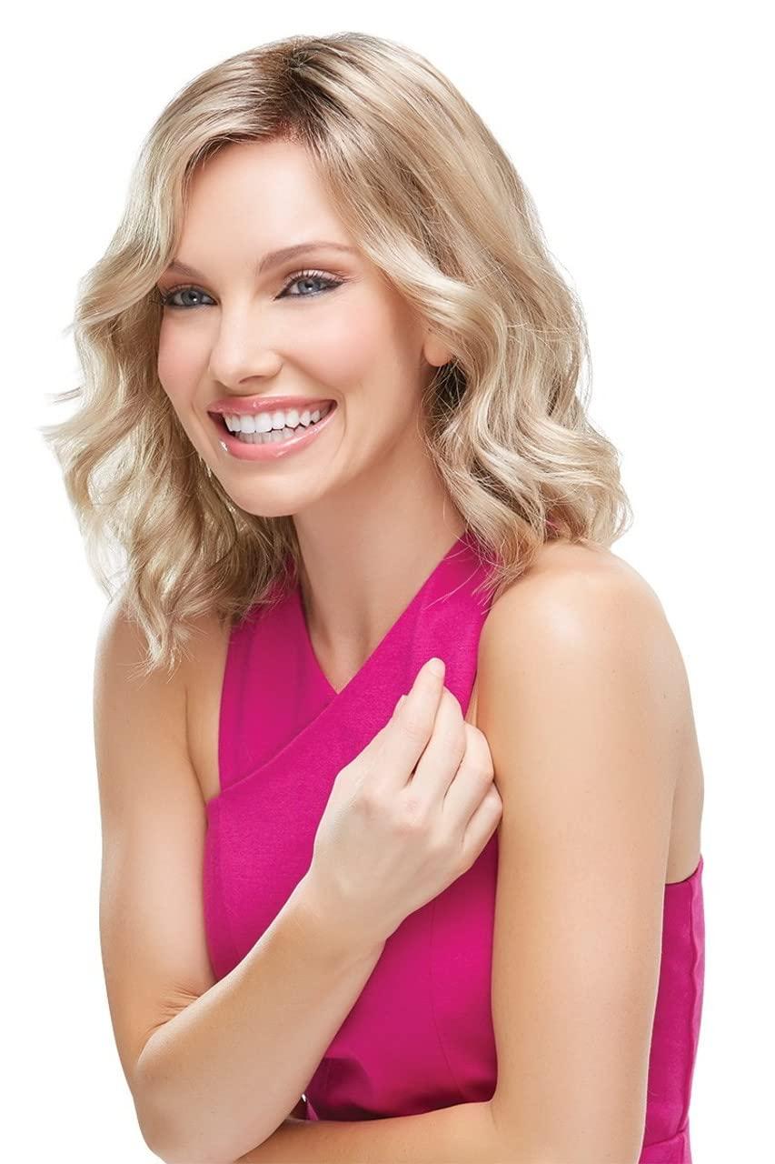 Jon Renau Maxwigs Scarlett Avg Cap Color 4 Brownie Finale - Jon Renau Wigs 11.25\" Shoulder Length Beach Waves Synthetic Smart Lace Front Women\'s Mid-Length Hand-Tied Open Cap Wavy Scalp Ventilation Pre-Styled