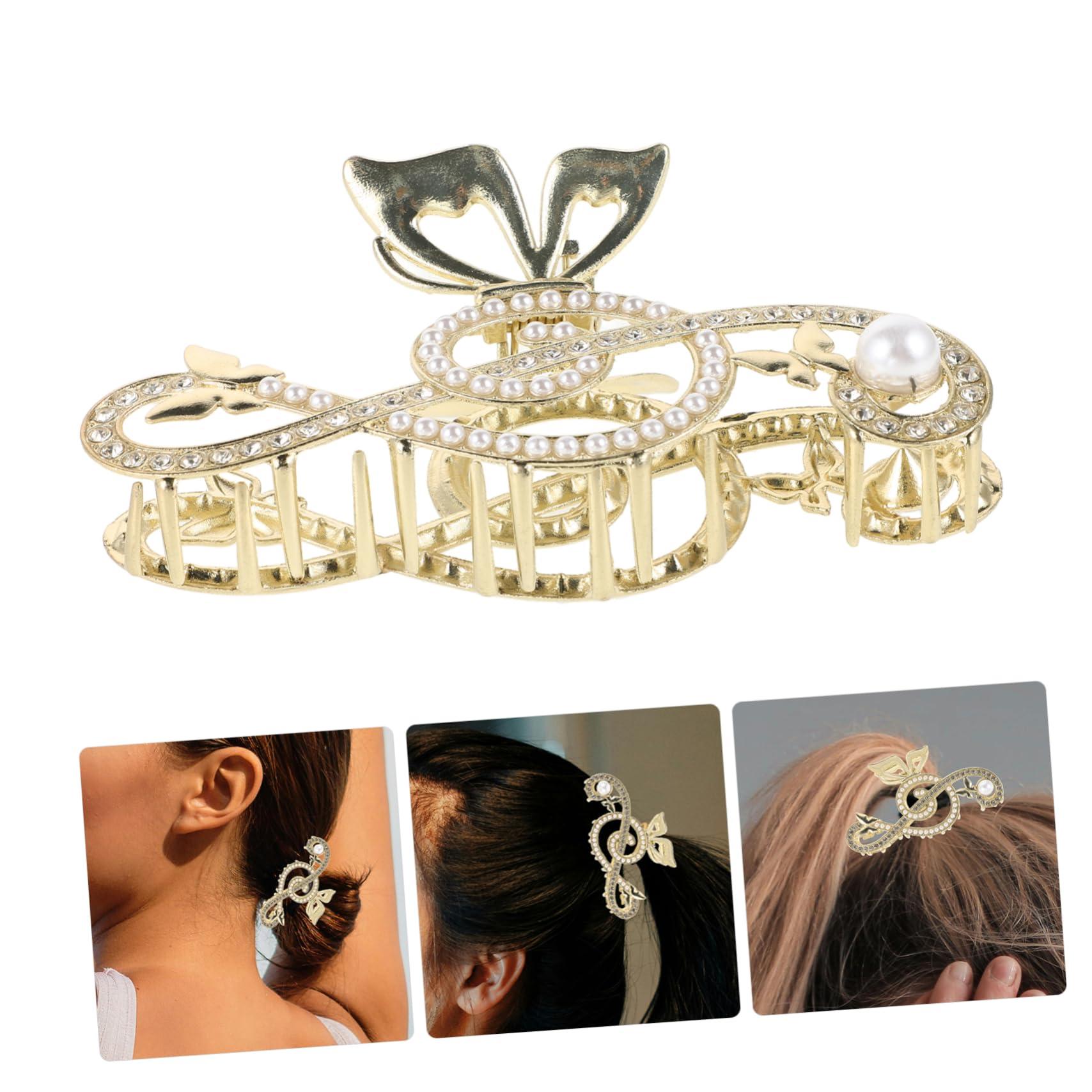 GALPADA GALPADA Musical Note Butterfly Hairpin Music Note Jewelry Claw Clips for Thick Hair Music Note Accessories Hair Clips Thin Hair Music Note Hair Accessories Shark Clip Golden Zinc Alloy