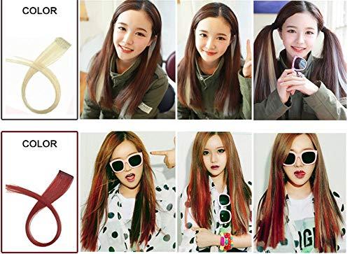Aimeely Aimeely 6PCS Colorful 22" Long Straight Party Cosplay Hair Extensions Clip In Hairpieces for Women 3#
