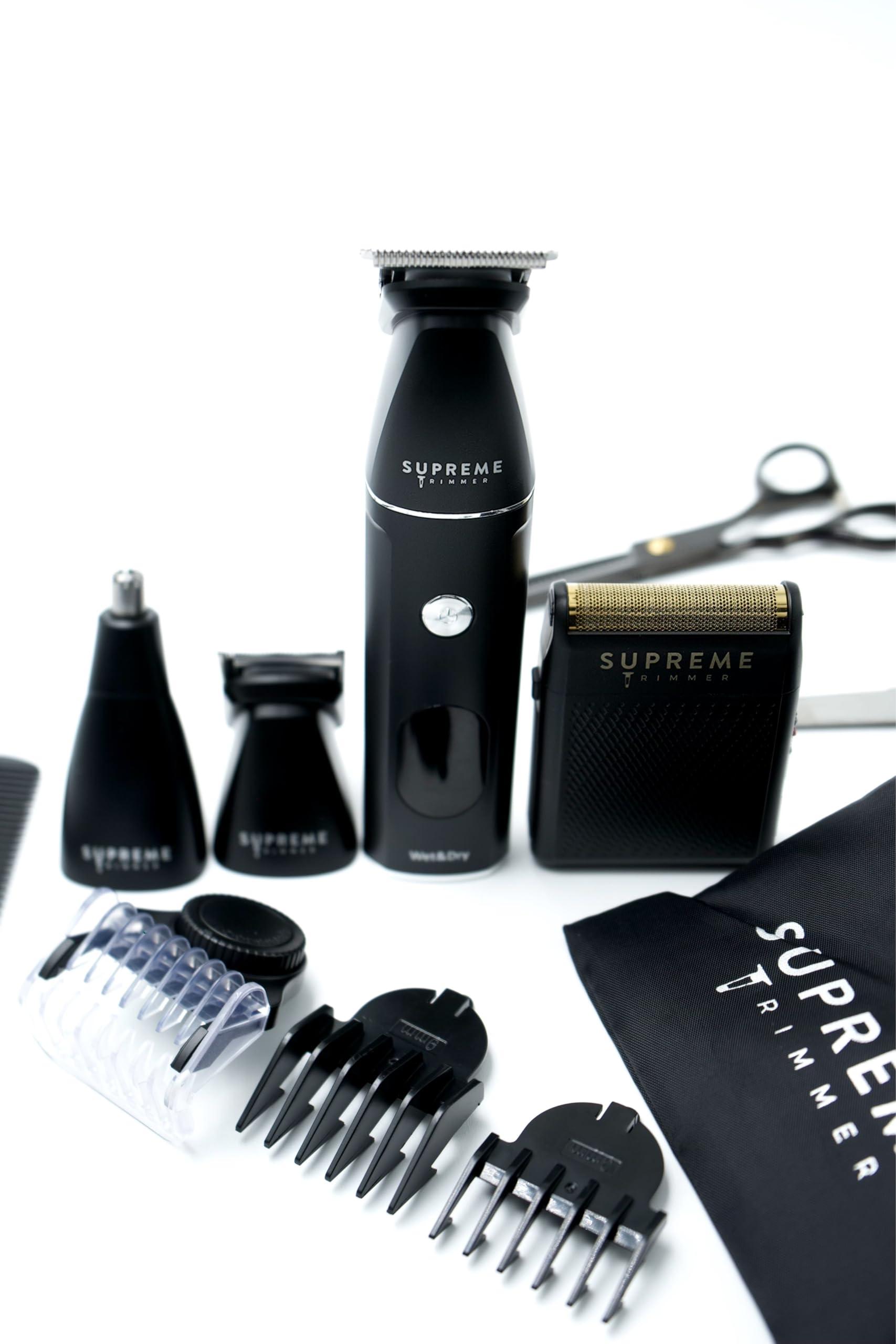 Supreme Trimmer Supreme Trimmer Multigrommer SMG3030 + Solo Foil Shaver Kit | Wet/Dry 14PC Kit All-in-one Nose, Ear, Head & Face Precision Beard Trimmer | Pocket Shaver for Barbers & at Home Use