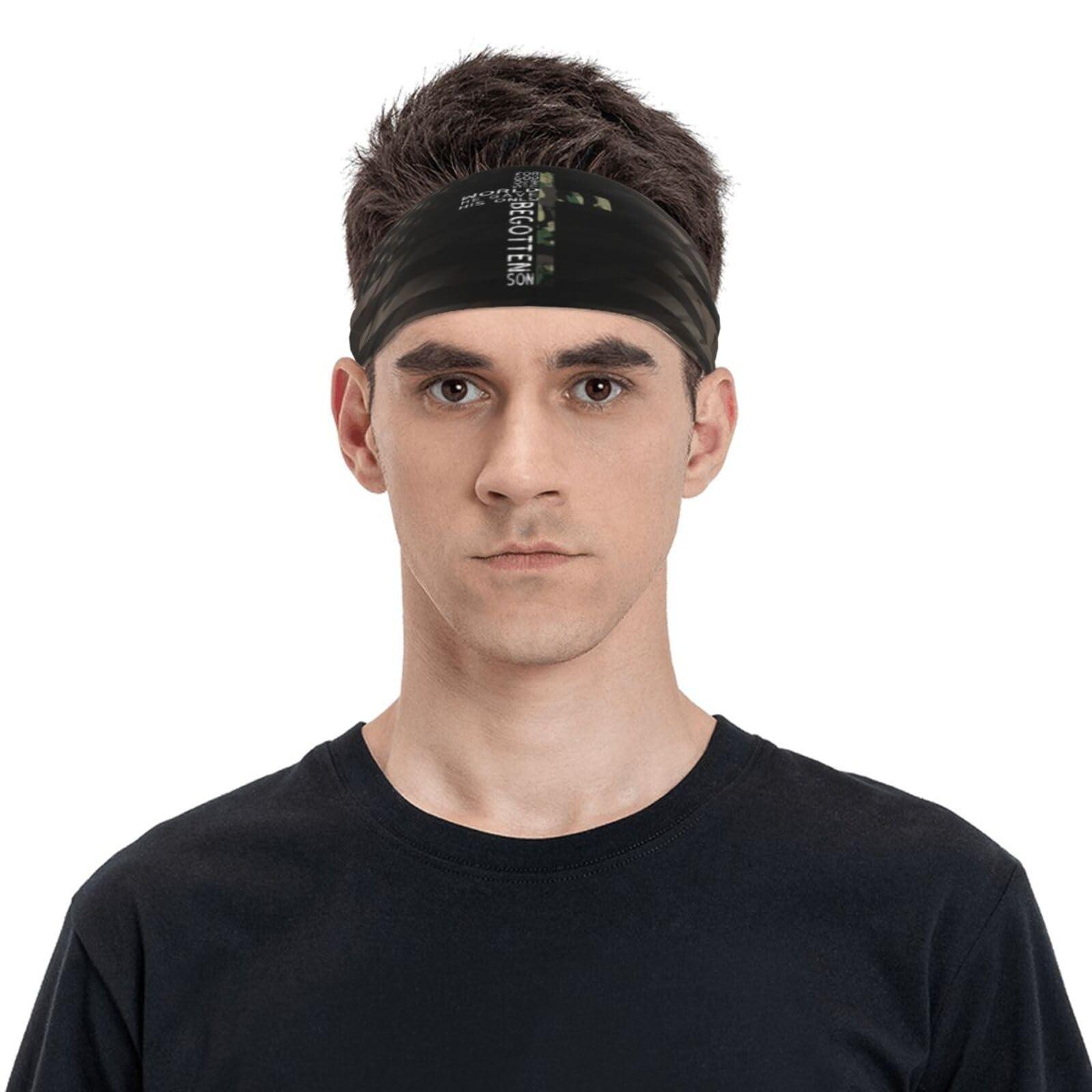 Piguncle Piguncle Green Camo Christian Cross Bible Verse John 3-16 Sports Sweatband Defense Zone: Premium Quality Headbands For Active Lifestyles