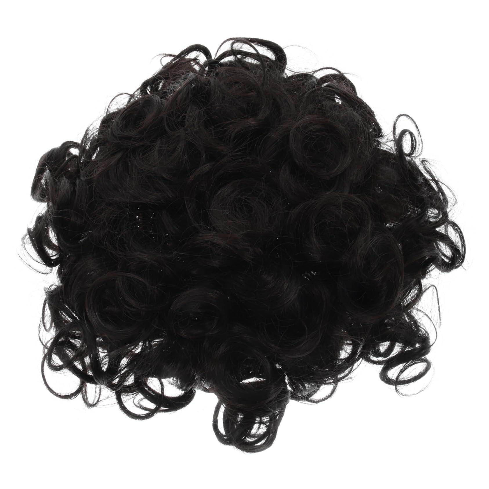 FOMIYES FOMIYES 2pcs Piece messy hair bun scrunchies human hair scrunchie hair bun extensions updo hair bun ponytail wig curly wigs fake buns Miss hair accessories High temperature wire drawstring