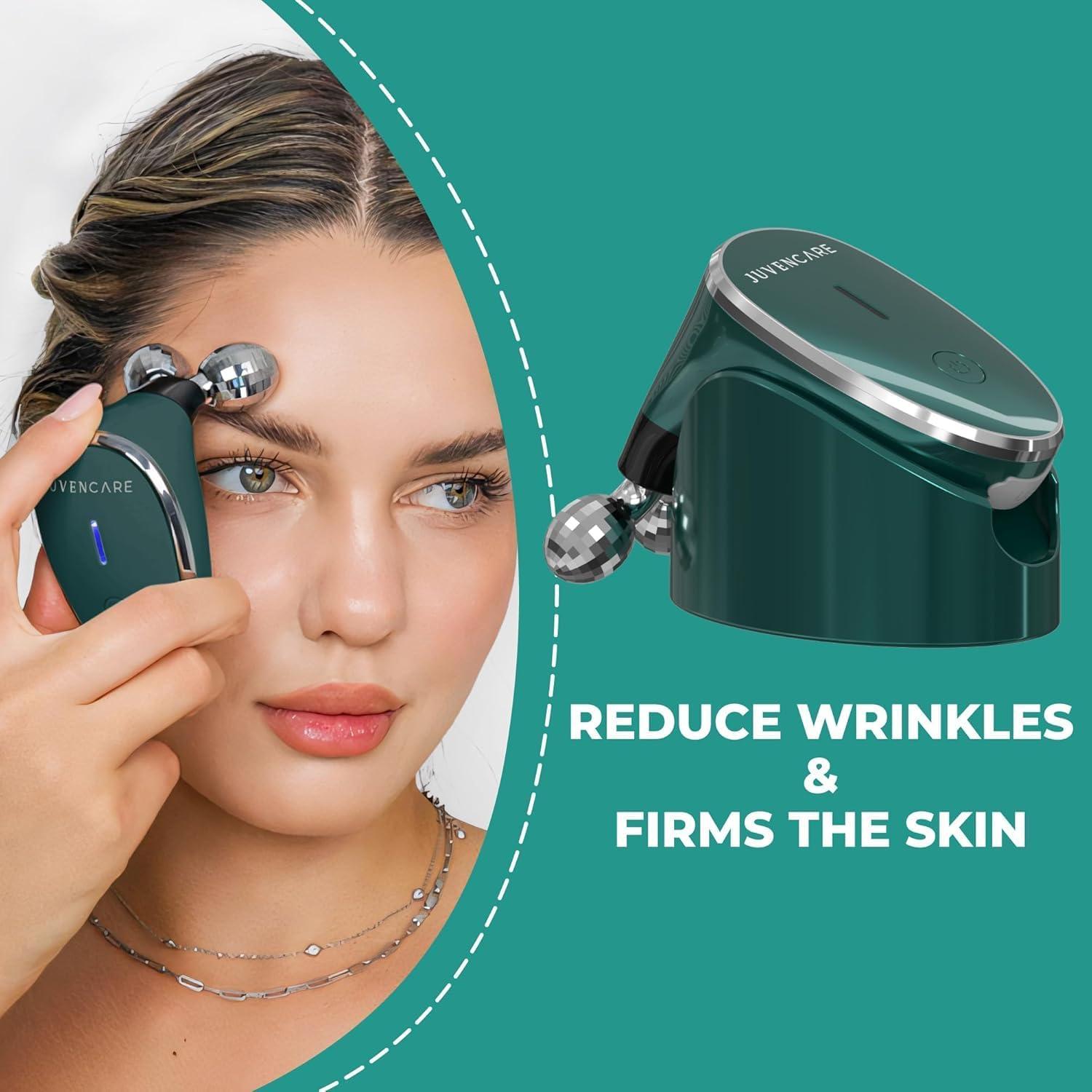 JuvenCare Microcurrent Facial Device- 6 in 1 Advanced Face Microcurrent Device- Microcurrent Facial Machine- Skin Care (Dark Green)