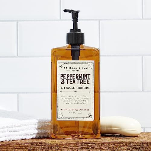 Body Prescriptions Body Prescriptions Crimson & Oak Men\'s Deep Cleansing Hand Soap with Pump Dispenser, 17 Fl Oz (Pack of 1), Peppermint and Tea Tree