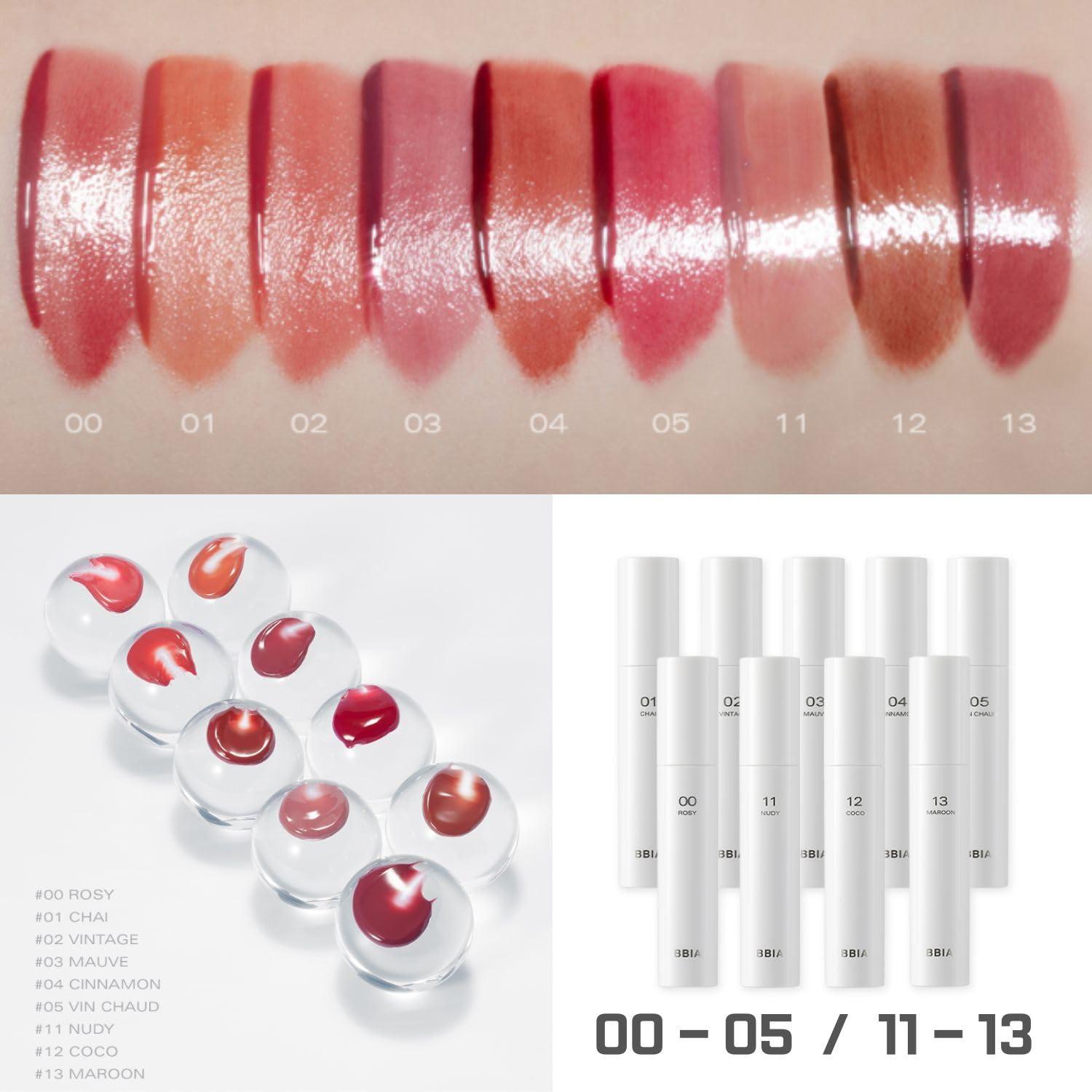 BBI@ BBIA BBIA Glow Lip Tint (#01 CHAI) + Last Velvet Tint (V36 FEIGN COOL) Bundle SET
