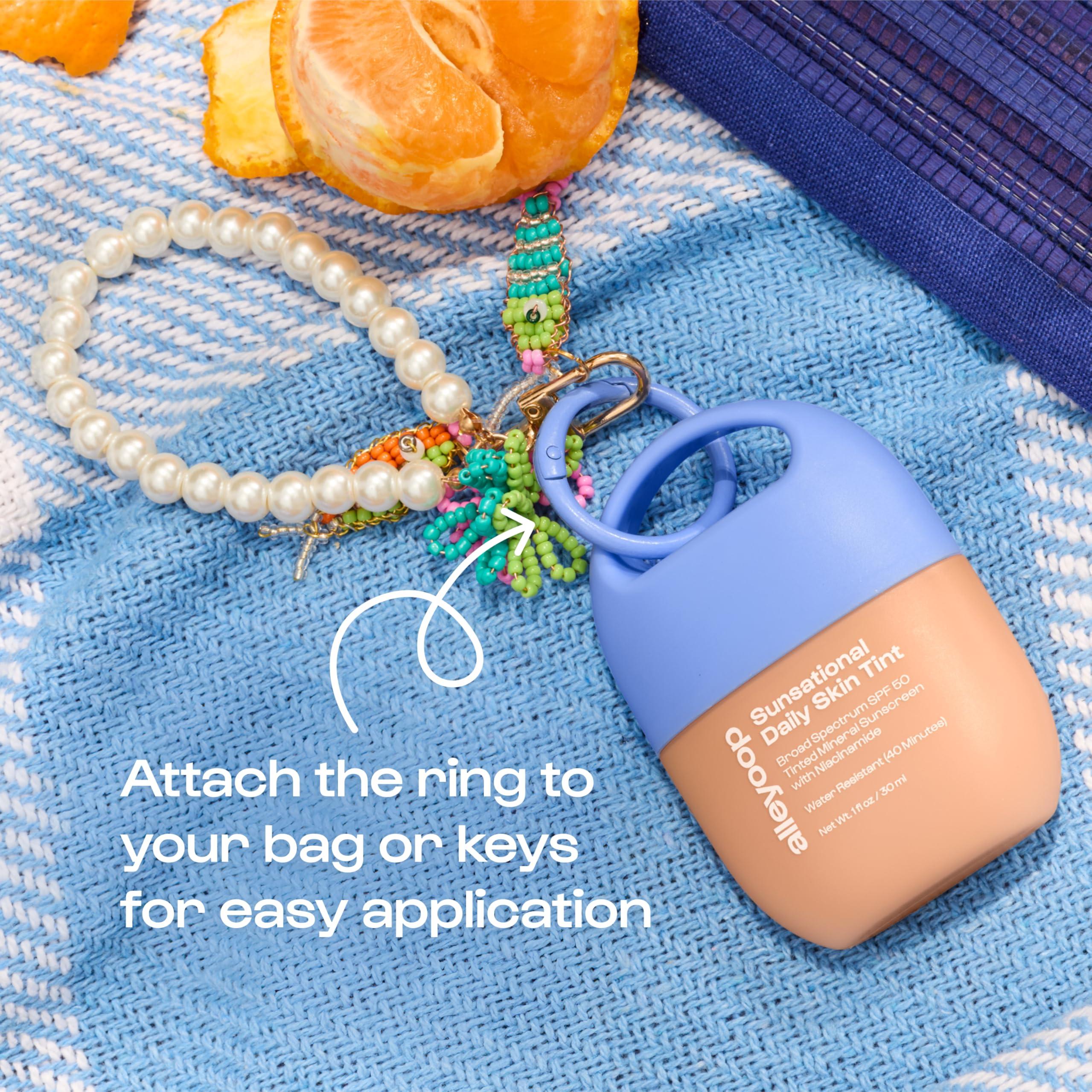 ALLEYOOP Alleyoop Sunsational Tinted Moisturizer Sunscreen for Face Broad Spectrum SPF 50, 100% Mineral Sunscreen with Jojoba, Protects Hydrates and Soothes Skin, Vegan, Cruelty-Free - Glimmer