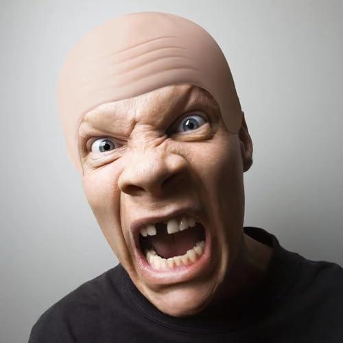 Dzrige Dzrige Halloween Bald Cap Bald Head Hat Head Wig Cap Latex Bald Cap Costume Accessory for Adults Halloween Theme Party Cosplay
