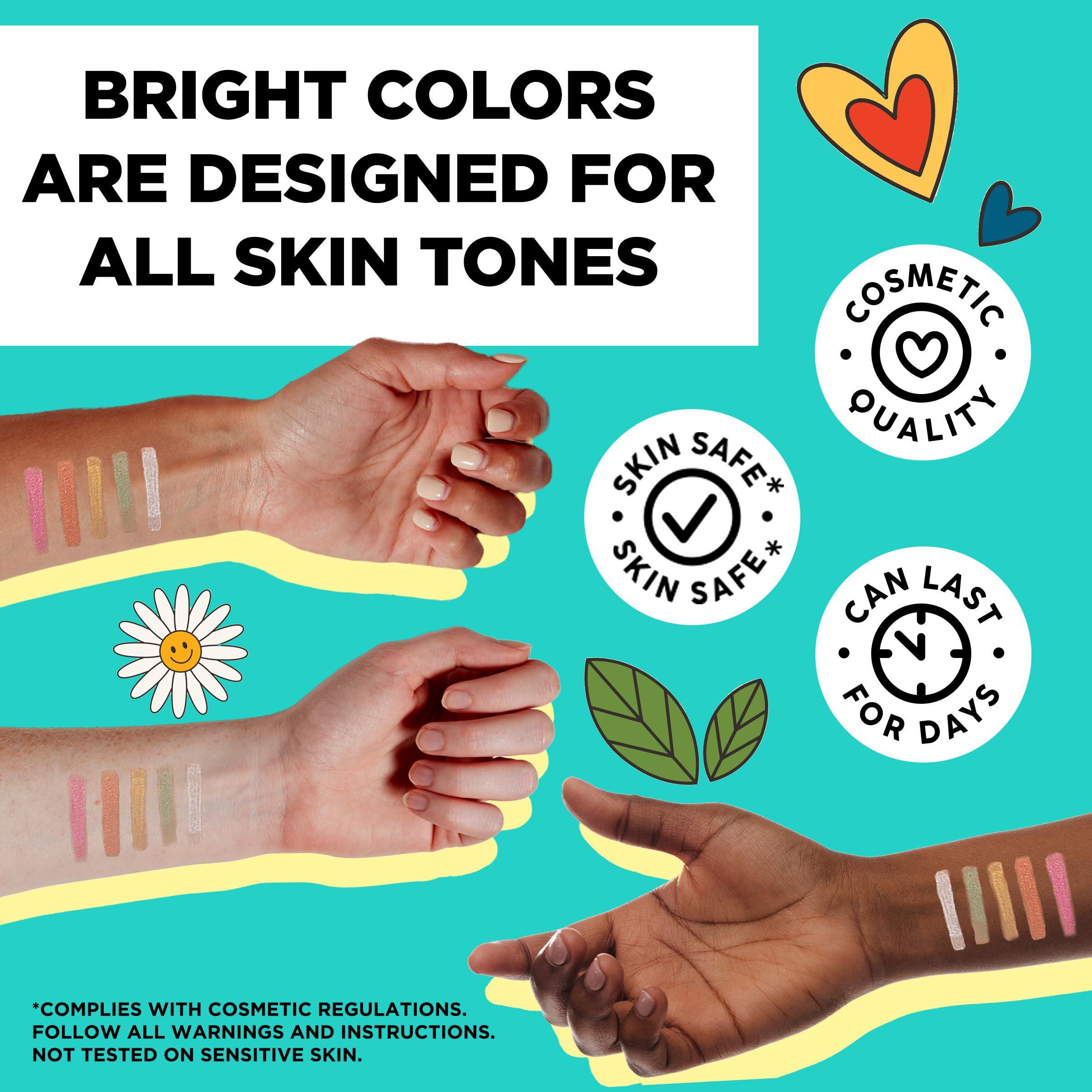 BIC BIC BodyMark Body Art Markers, Pastel Pop, Flexible Brush Tip, 5-Count Pack of Assorted Colors, Skin-Safe, Cosmetic Quality