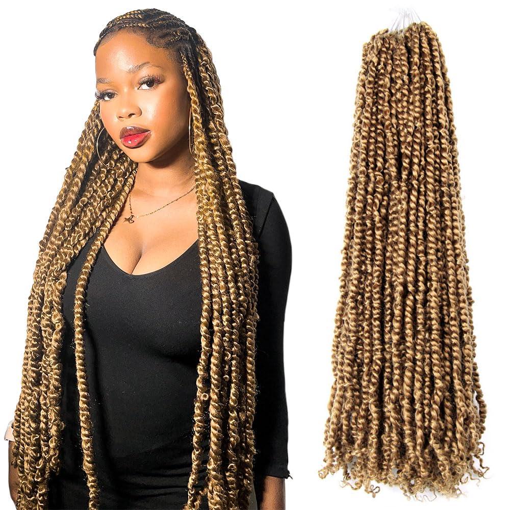 BOHOBABE The BOHOBABE 36 Inch Pre-twisted Passion Twist Hair 8 Packs Super Long Pre-looped Crochet Passion Twist Braiding Hair Soft Bohemian Twists (27#)