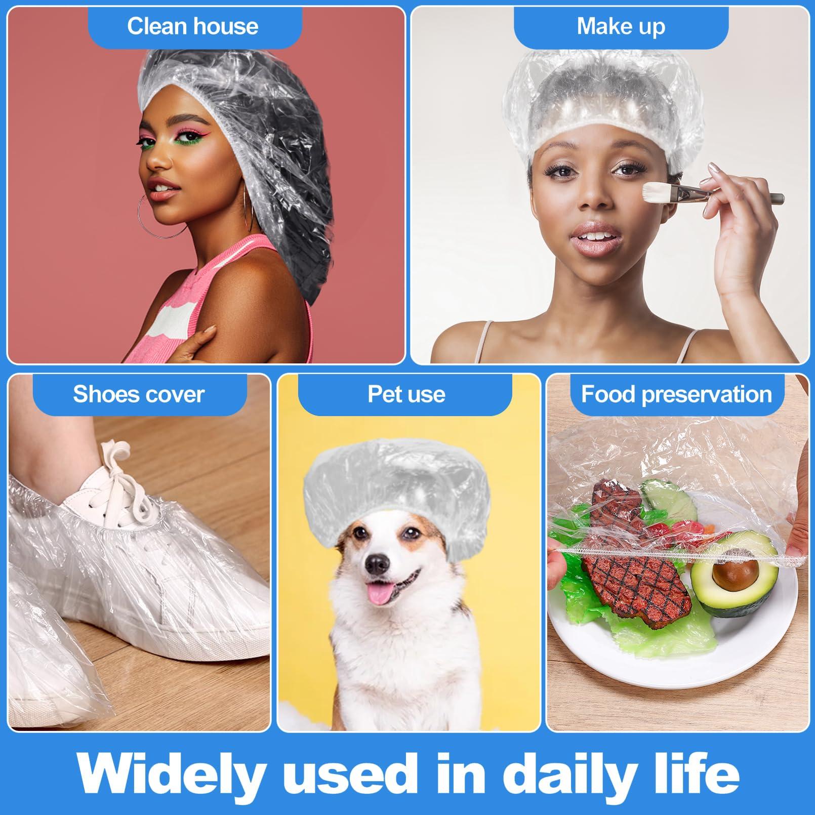 CACASO CACASO 50 PCS Disposable Shower Caps,Extra Large Shower Caps,Waterproof Clear Plastic Hair Caps,Oversized Disposable Shower Cap for Women Long Braids,Thick Hair Shower Caps For Bath Hair Treatment