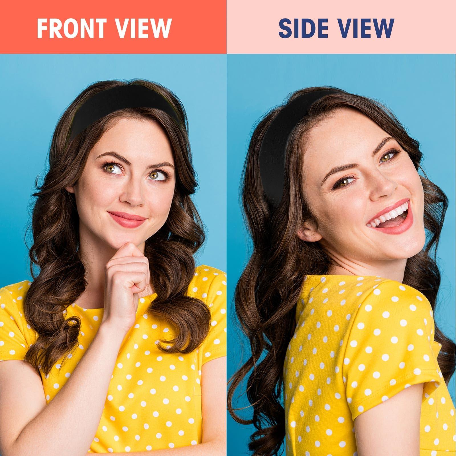 Hotop Hotop 20 Pcs Sport Headbands for Girls Women Non Slip Stretchy Soft Fabric Elastic Headband Bulk for Yoga DIY Team Gifts(Black)