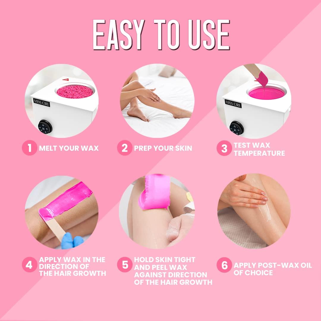 Miss Cire Miss Cire Hot Pink Hypoallergenic Hard Wax Beads - Painless Hair Removal Peel-Off Wax - No Strips Needed - Low melting Point - For Face and Body - Hairy Days Are So Over - For Sensitive Skin - 8oz