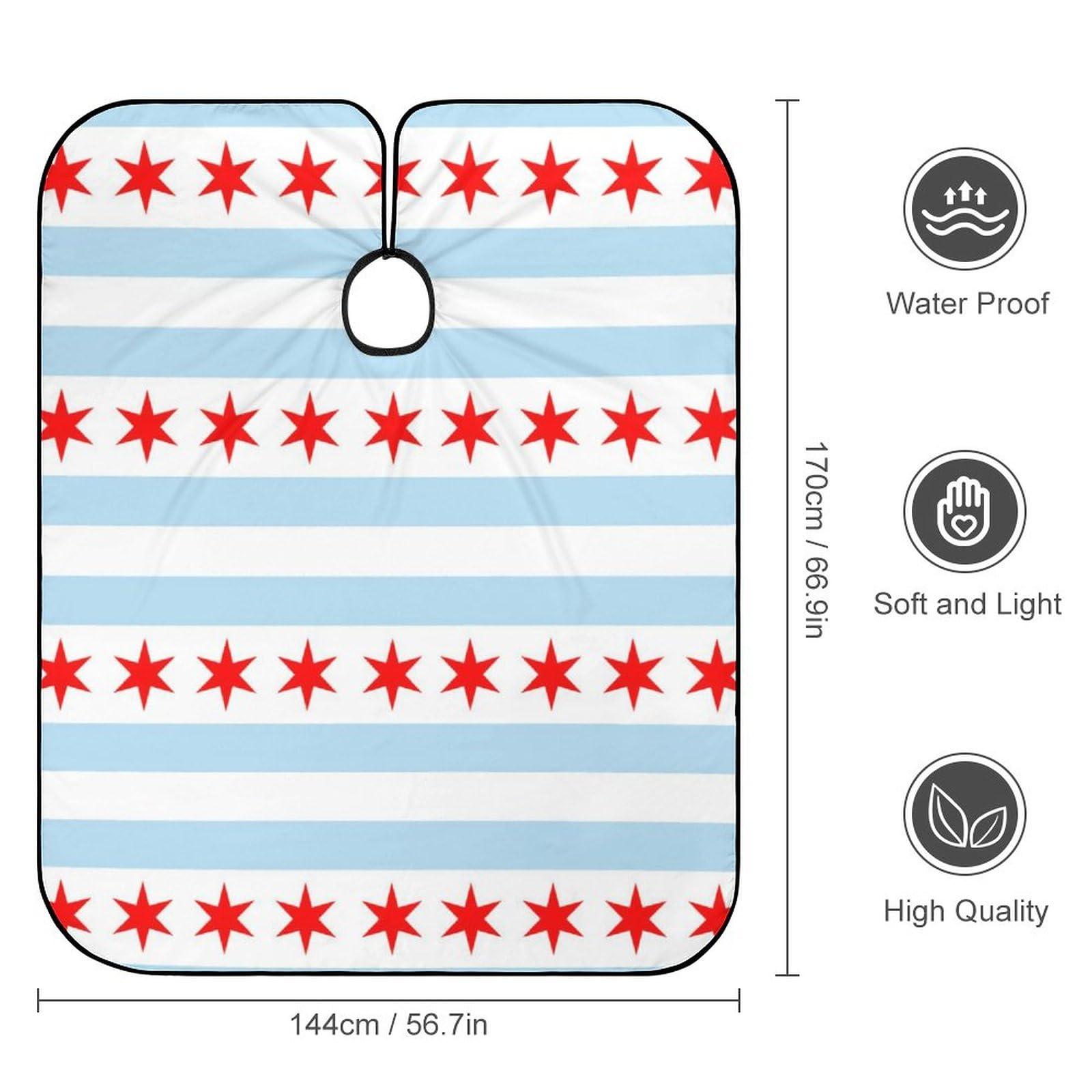 LJFABKY Flag of Chicago Barber Cape Hair Cutting Salon Haircut Capes Professional Hairdresser Apron for Men Women