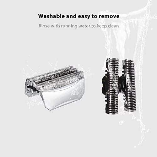 Unbrella Unbrella 51S Replacement Shaver Foil Screen & Cutter for Braun Series 5 510, 550, 560, 530s-4, 550s-3, 550s-4, 550cc-4, 560s-3, 560s-4, 565cc-4,570cc, 570cc-3, 570cc-4, Silver Foil Screen & Cutter