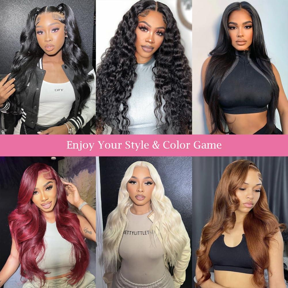 LARYNX LARYNX 360 Body Wave Lace Front Wigs Human Hair 360 Full Lace Human Hair Wigs Pre Plucked With Baby Hair 180% Density HD Transparent Human Hair Wigs For Women Natural Color 24 Inch