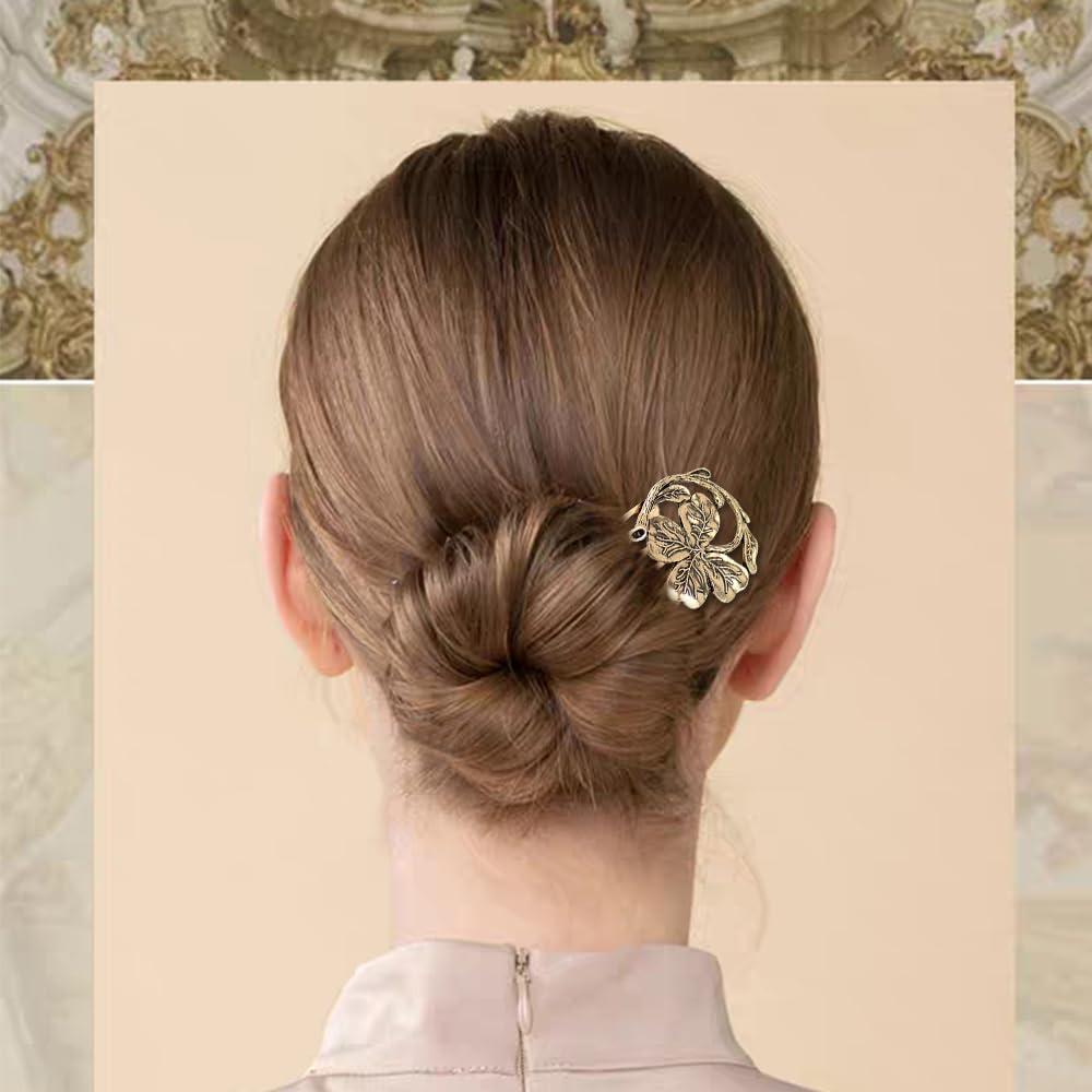 INLAZTIM 8 Pack Vintage Hair Side Combs for Women Decorative, INLAZYTIM Retro Gold Pearl Rhinestone Metal Hair Comb Clips with Teeth Grip Crystal Bridal Hair Piece Pins for Wedding Accessories