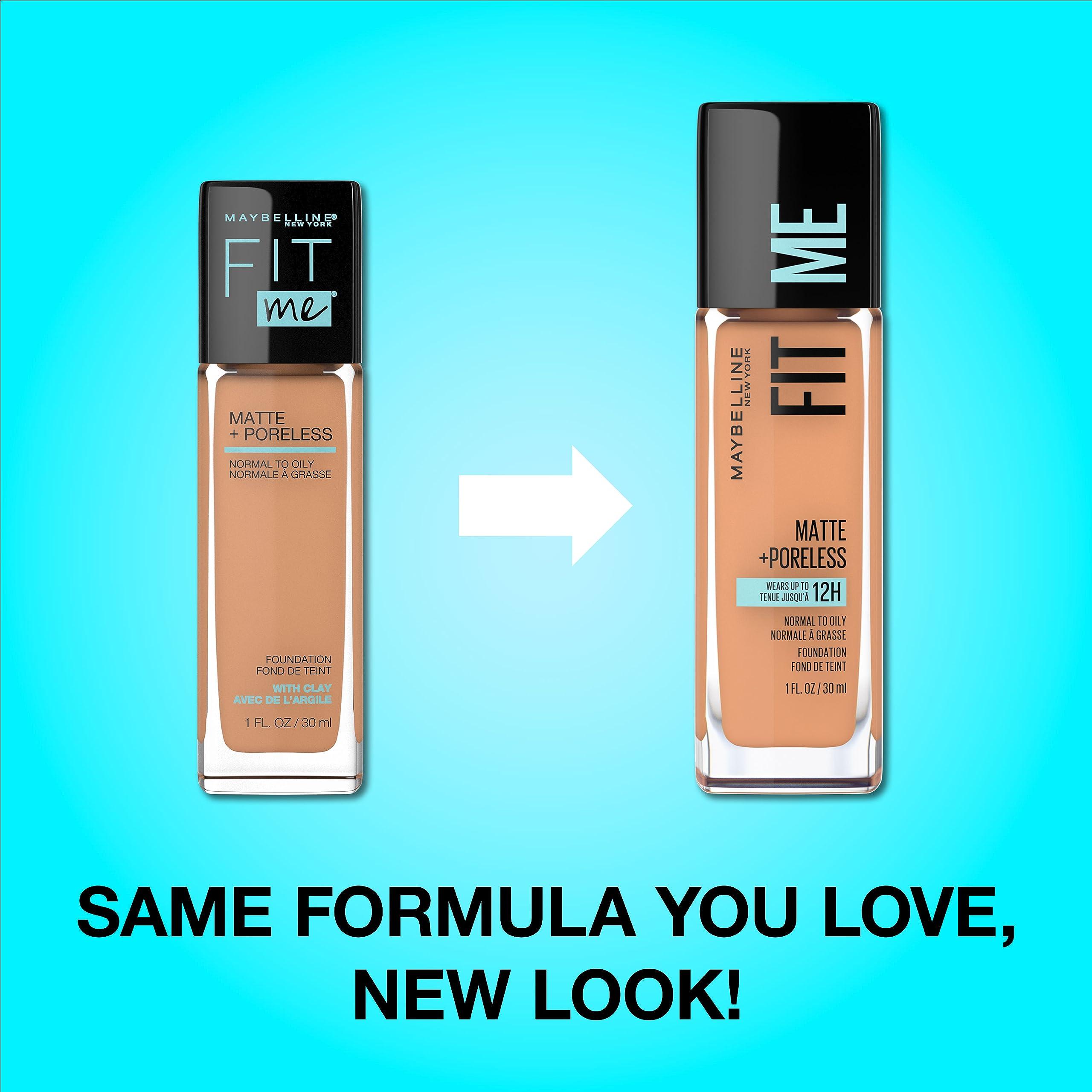 MAYBELLINE Maybelline Fit Me Matte + Poreless Liquid Foundation Makeup, Creamy Beige and Classic Ivory, 1 Count
