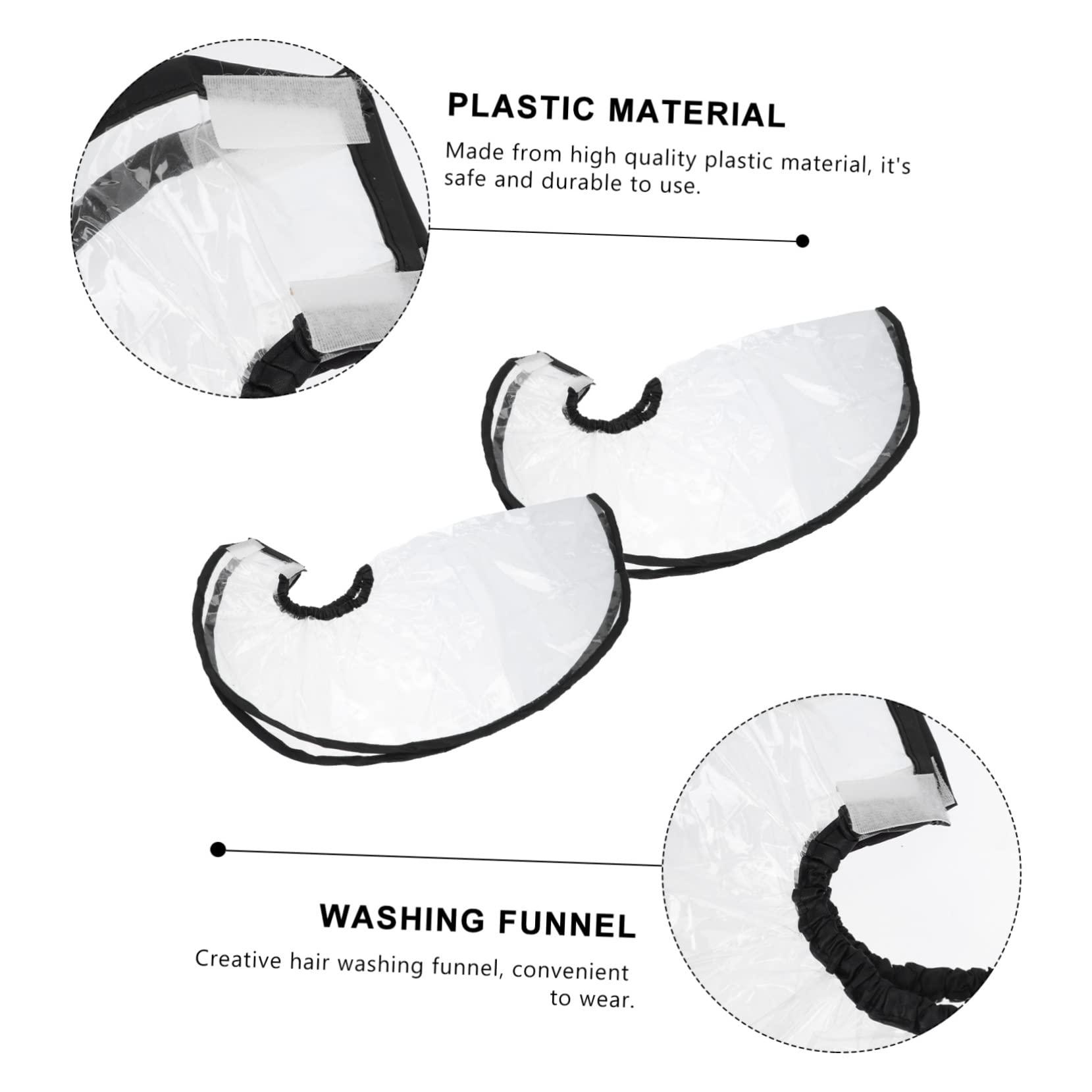 Beaupretty Beaupretty 2pcs Shampoo Funnel Barber Dye Washing Funnel Shampoo Washing Cape Shampoo Cape Barber Cape Salon Funnel Adjustable Clear Shampoo Sheer Cape Shawl Plastic Dye or Hair Bib
