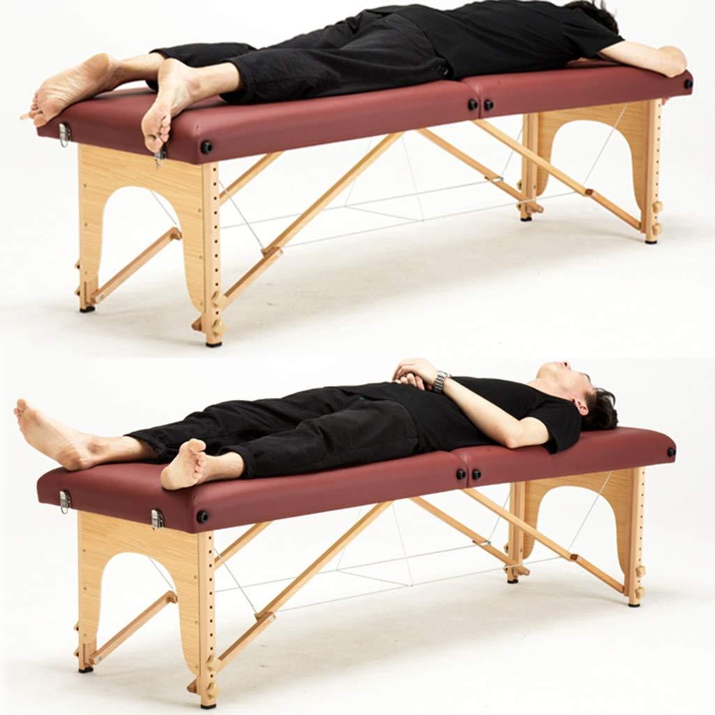 ERoomQ ERoomQ Spa Tables Portable Lightweigh 2-Section Massage Table Couch Spa Beauty Salon for Reiki Therapy Treatment Salon (Black 186 * 70cm)