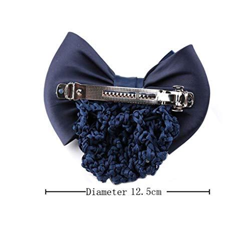 ericotry 1Pcs Women Girls Rhinestone Satin Bowknot Barrette Decorative Hair Clip Hair Bun Cover Snood Net for Nurse Bank Worker Restaurant Stewardess (Black)