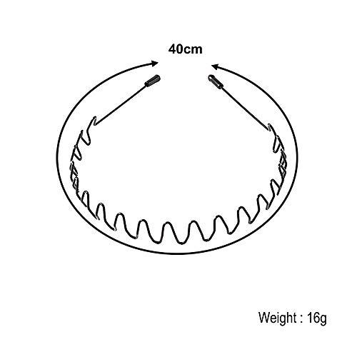MansWill Mens Slicked Back Hair band, Outdoor Sports Fashion Pigtail HeadBand/Never Paint-shedding Metal Head Buckle Clip for Mens Long Hair, Braid and other Hair Styles - Big Wave
